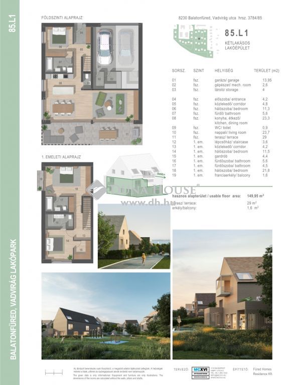 Eladó Ház, Veszprém megye, Balatonfüred - Balatonfüred újonnan kialakuló panorámás lakóparki környezetében