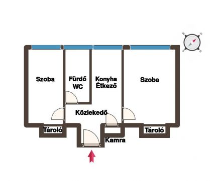 Eladó Lakás 1184 Budapest 18. kerület Szigetelt ház, Egyedi fűtés, 1. emelet, 49 nm ,2 szoba 
