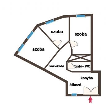 Eladó Lakás 1076 Budapest 7. kerület Emeleti, 3 szobás, utcai nézetű, liftes házban!