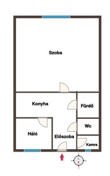Eladó Lakás 1116 Budapest 11. kerület Alberfalván, jól alakítható lakás, új ablakokkal
