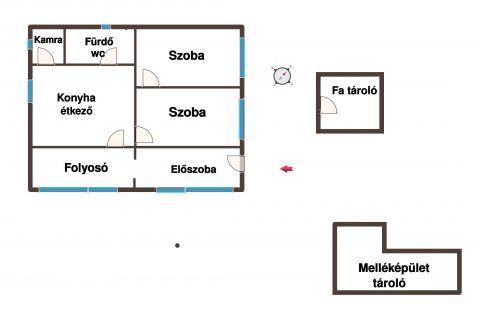 Eladó Ház 6000 Kecskemét Rendőrfaluban rendezett utcában eladó 2 szobás ház.