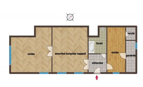 Eladó Lakás 1066 Budapest 6. kerület Nyugati tér közvetlen szomszédságában, csendes polgári lakás