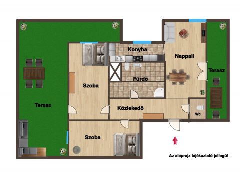 Eladó Lakás 1131 Budapest 13. kerület Hatalmas teraszos lakás nyugodt, zöld környezetben erkéllyel