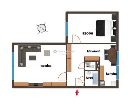 Eladó Lakás 6000 Kecskemét Kecskeméten teljeskörűen felújított 2 szobás lakás eladó